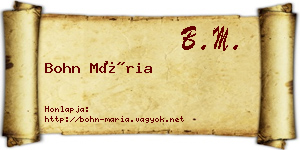 Bohn Mária névjegykártya